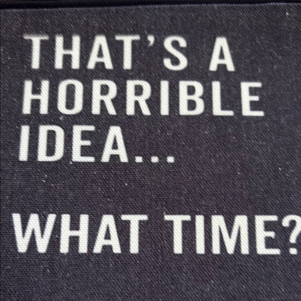 Humorous Black Pouch with White Text - Picture 2 of 3